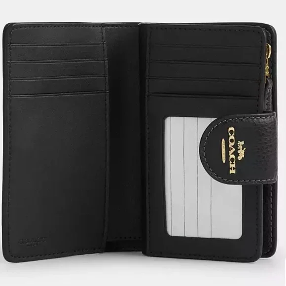 NWT Coach Medium Corner Zip Wallet With Leopard Print Gold/Leopard CBT25 - Picture 2 of 4